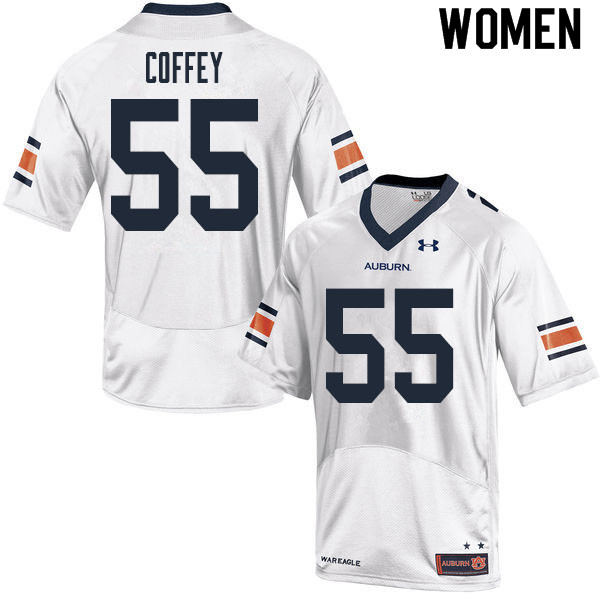 Women's Auburn Tigers #55 Brenden Coffey White 2020 College Stitched Football Jersey